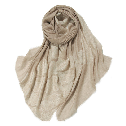 Jacquard Floral Cashmere Blend Shawl