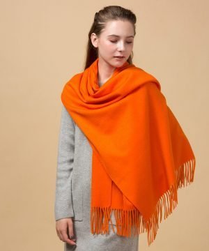 orange cashmere scarf womens