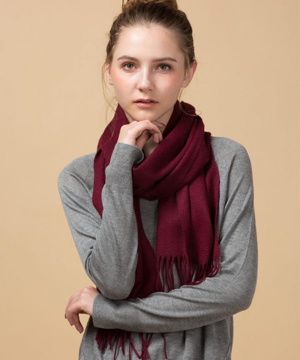 wine red 100 Cashmere Scarf